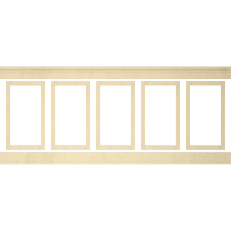 Adjustable White Polyurethane Traditional Wainscot Paneling Kit