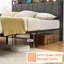 Structure de grand lit avec 2 tiroirs et station de charge, gris clair