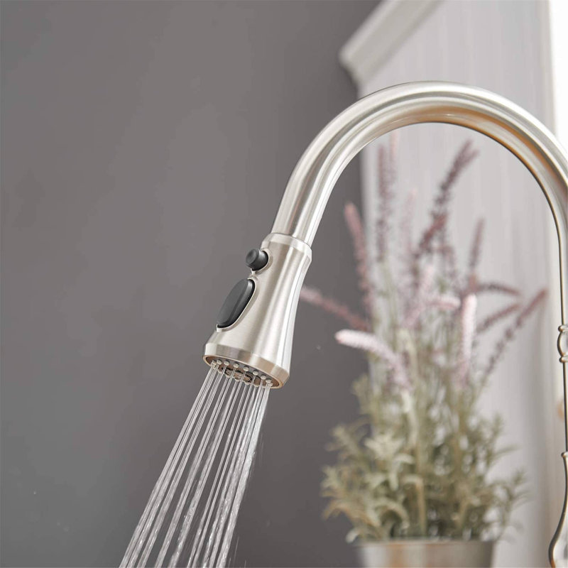 AWZTOO Pull Down Kitchen Faucet, Brushed Nickel
