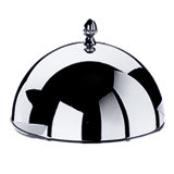 Menu & Banquet Cloche with Knob for Charger - 12 Pieces - Stainless Steel