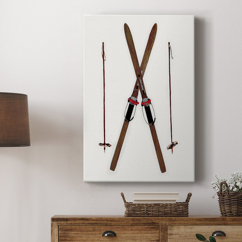 Skis rétro - galerie Cavas sur mesure, H 18 po x l 12 po