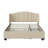 Wingback Queen Upholstered Platform Bed with Trundle and Under-Bed Storage Compartments, Beige