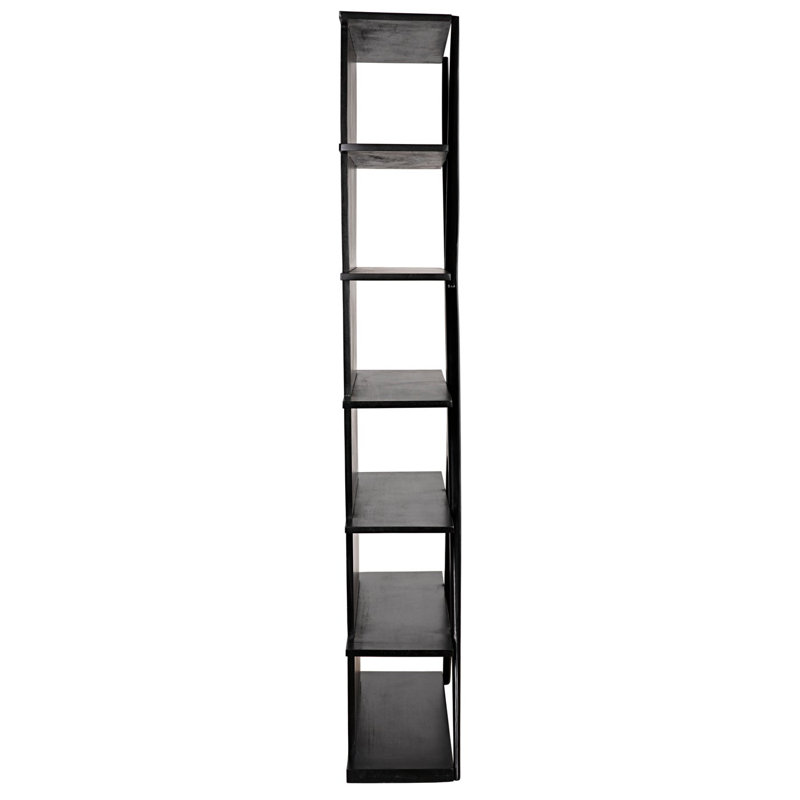 Vetra Solid Wood Bookcase, Hand Rubbed Black