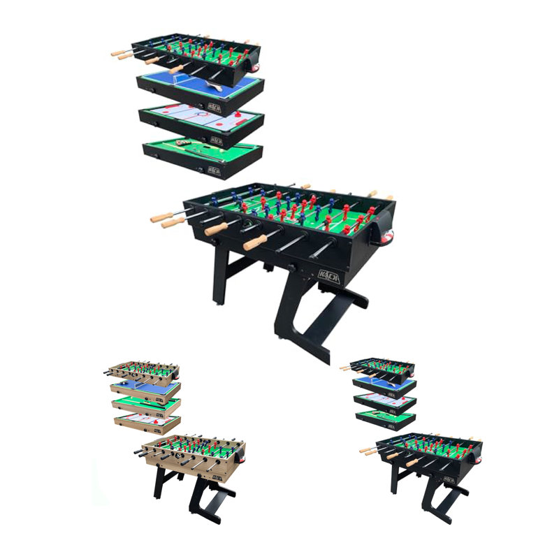 KICK Quatro 55″ 4-in-1 Multi Game Table Combo Arcade Set for Home, Game Room, Friends & Family, Black