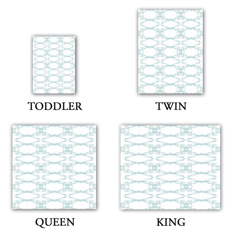 Ensemble de housse de couette brindilles, 1 housse simple + 1 taie standard, Blanc / bleu