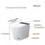 Toilette ronde compacte avec profondeur de 23 po, chasse et chauffage instantanés intelligents pour petite salle de bain moderne 12 po, blanc