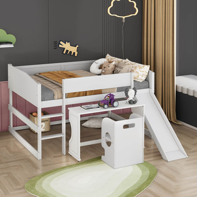 Lit mezzanine double bas pour enfants Caulkins
