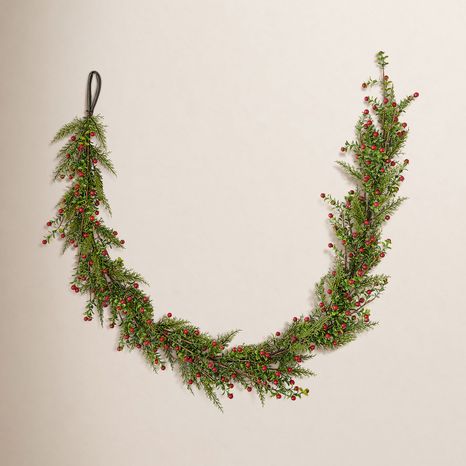 69" Boxwood and Berry Christmas Garland