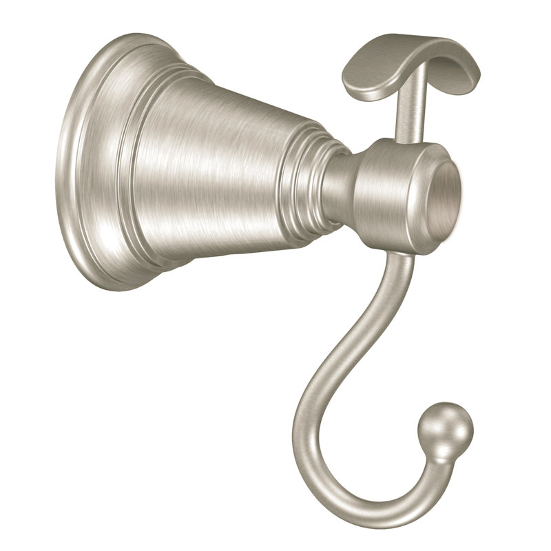 Rothbury Wall Mounted Double Robe Hook, Brushed Nickel