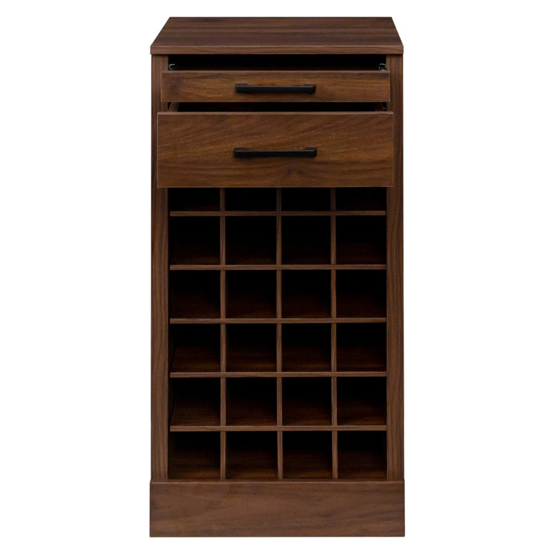 Estrith 15.94'' Wine Bar, Walnut Brown