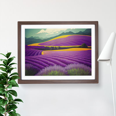 Enticing Lavender Flower Field - Single Picture Frame Painting