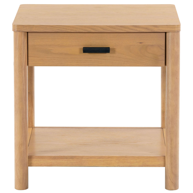 Jaylessa Wood 1 Drawer End Table, Natural