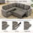 5 Seat Reversible L Shaped Sleeper Sofa