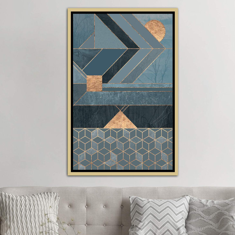 « scandinavie blue » par elisabeth fredriksson-impression sur image, H 60 po x l 40po x P 1,5 po, Toile encadrée d'or