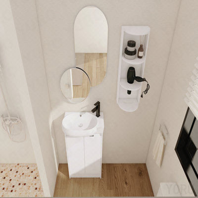 23" Freestanding Bathroom Vanity With Sink And Storage Rack, Soft Close Doors