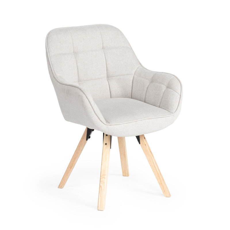 Chaise d'appoint rembourrée de style Mid-Century pour salon, chaise de bureau avec accoudoirs et dossier moyen