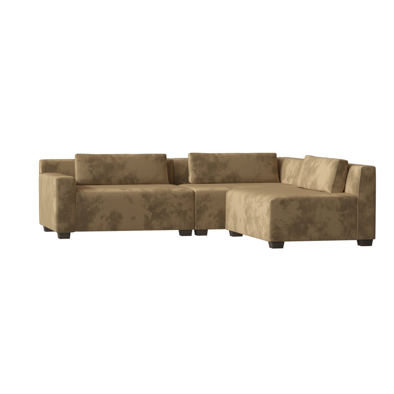 Alisa Chaise Sectional, Bella Brown Sugar, Brown Mahogany