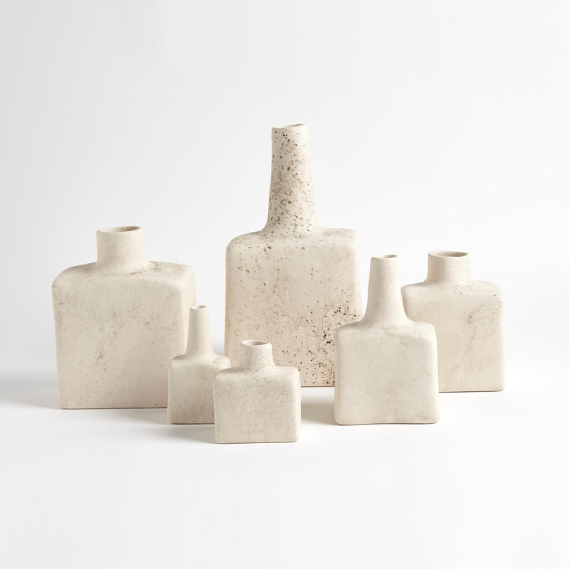 Short Stack Bottle-Reactive Ivory, 4" H x 3.5" W x 2.25" D