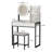 Small Vanity Desk With Mirror And Lights, Makeup Vanity Table With LED Mirror, 3 Lighting Modes, Power Outlet, Drawer, Open Shelves And Cushioned Stool For Bedroom (White And Black)