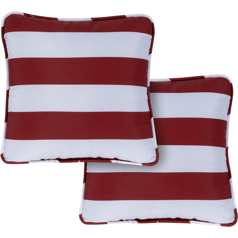  Striped Throw Pillow, Red/White