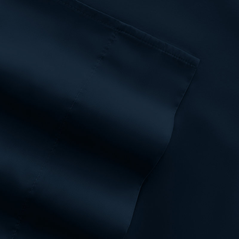 Sheet Set Solid Microfiber Ultra Soft Bedding, Twin Sheet Set with 2 Pillowcases, Navy