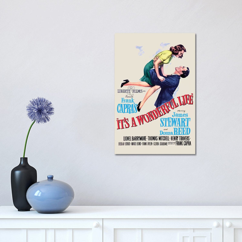 «It's a Wonderful Life» - Publicité imprimée, Toile tendue, Aucun mat, H 26 po x l 18 po x 1,5 po