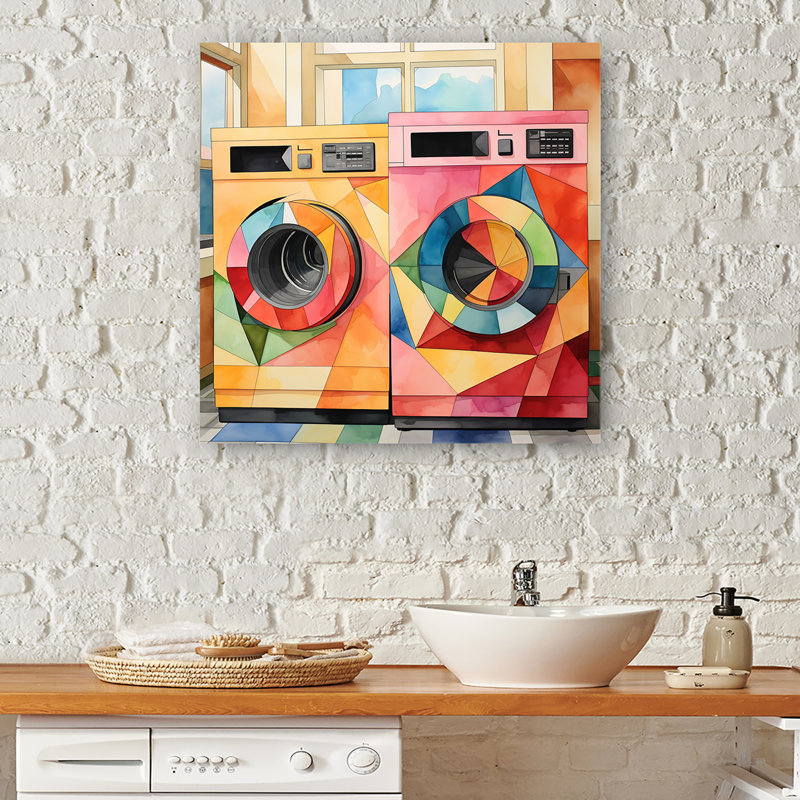 Washing Machines Laundry Day 1 - Laundry Wall Art, 16" H x 16" W x 1" D