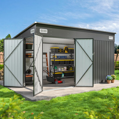 Remise de rangement en métal 12 x 8 pi avec 3 portes verrouillables