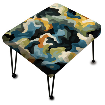 Repose-pieds artistique vert et bleu - Camouflage