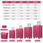 Ensemble de 6 valises avec sacs de voyage, valises rigides extensibles avec roulettes TSA Lock, rose rouge