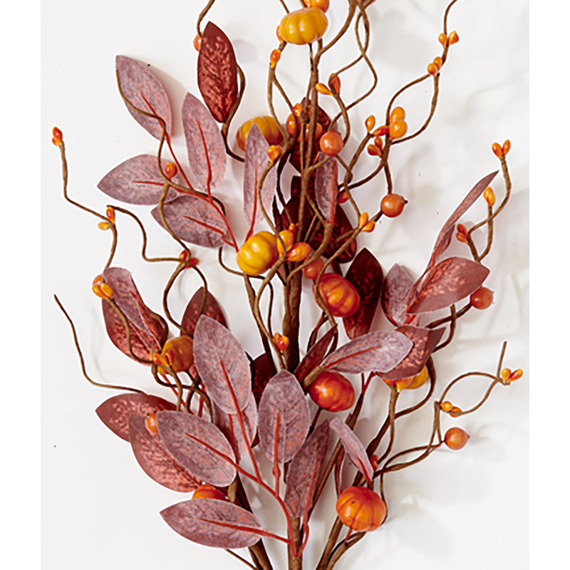Mini 24 po de citrouille et feuilles d'automne 24 po, lot de 3