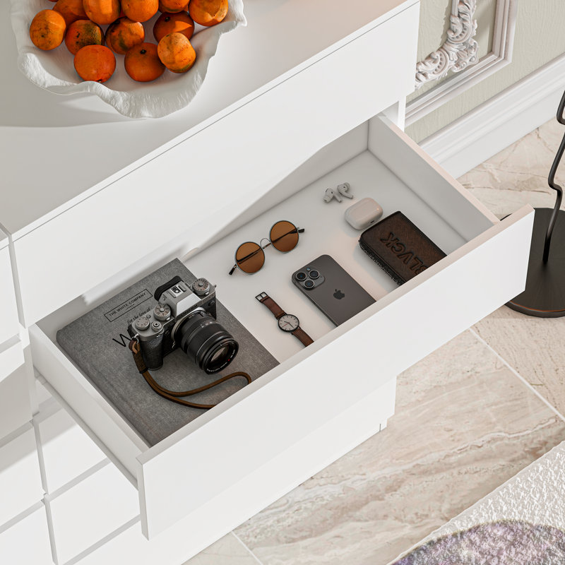 Delexis 27.6'' W 5 - Drawer Dresser, White