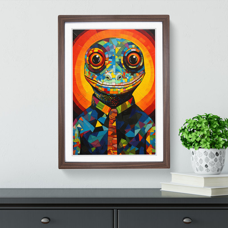 Gecko Constructivism - Framed Print, 64cm H x 46cm W, Walnut Framed