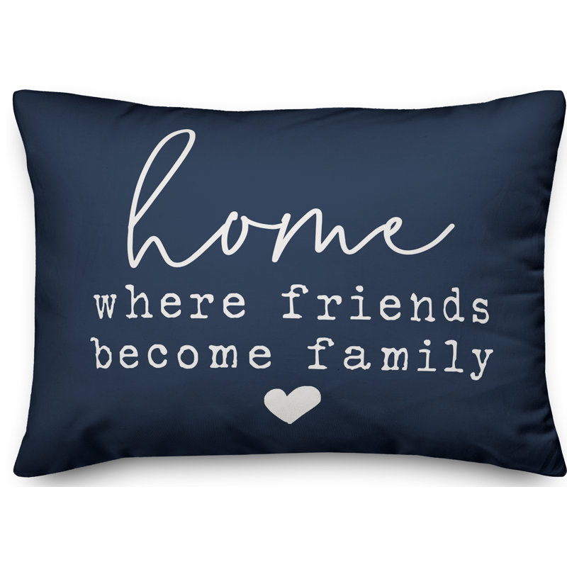  Housse et insert de coussin rectangulaire d'extérieur Home Home Friends Friends, Bleu marine