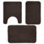Ensemble de tapis de salle de bain en microfibre absorbante 3 pièces, tapis de douche antidérapant et tapis de toilette contour, café-1527072004