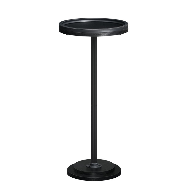 Adalynn 25.6'' H Small Round End Table, Black
