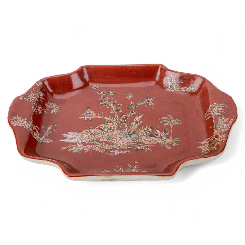 Plateau en porcelaine Cour cramoisie