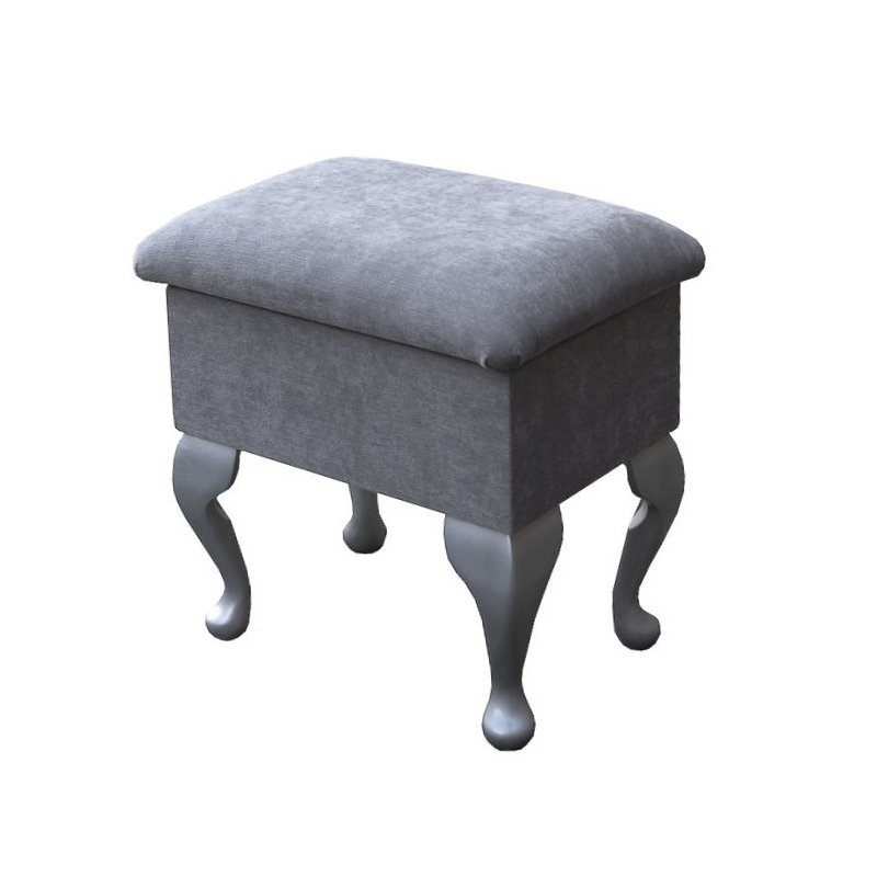 Upholstered Storage Bench, Silver
