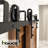 Black Rustic Spoke Wheel Design Double Bypass Track Two Door Hardware Kit (Door Not Included)-46540986