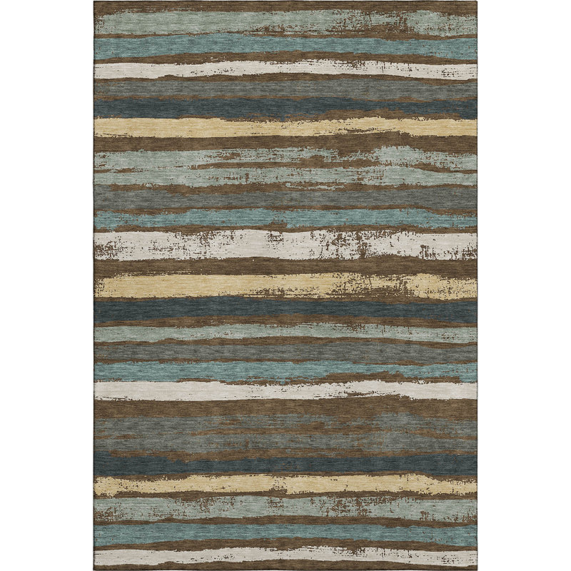 Premium Machine Washable Jahnke AMF1019 Stripes Rug, Rectangle 10 pi x 14 pi