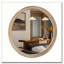Miroir mural rond avec rotin tissé