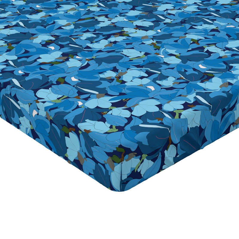 Drap-housse Ambesonne, Bleu ciel, azur pâle, bleu / floral, Drap-housse de taille double