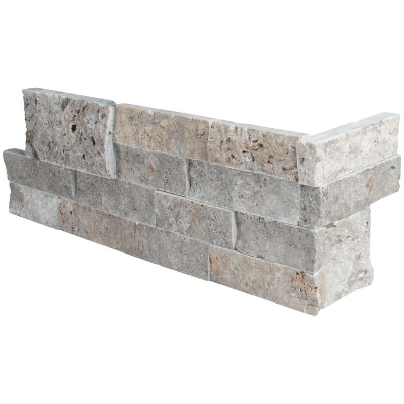 Stonecrest 6 in. x 18 in. Split Face Natural Stone Ledger Corner Wall Tile, Argento Way