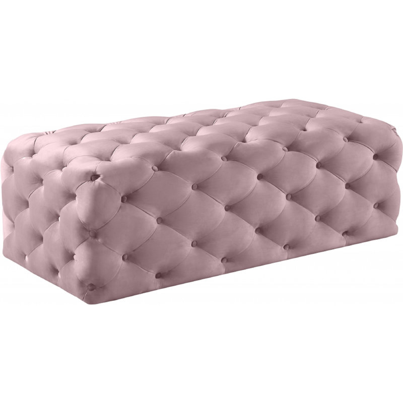 Cron 132cm Wide Tufted Rectangle Ottoman, Pink