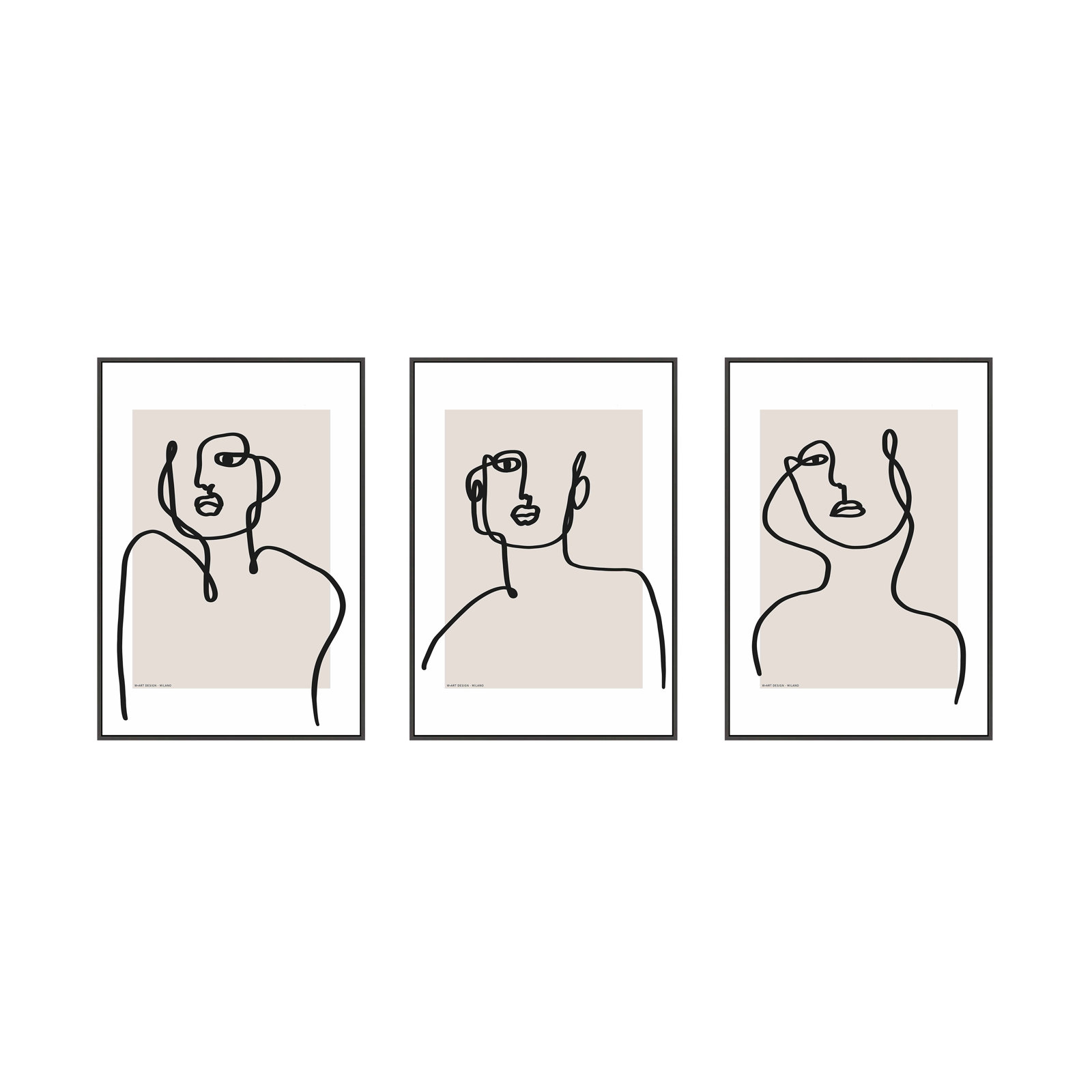 Figure And Form by Romina Gadler, Black Framed Canvas, 38" H x 26.5" W x 1.25" D