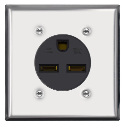 NEMA 6-30R Flush Mounting Power Outlet,30Amp,2P 3W