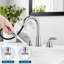 Robinet de lavabo de salle de bain chromé 8 trous 3 trous à 2 poignées avec bonde escamotable-102842047