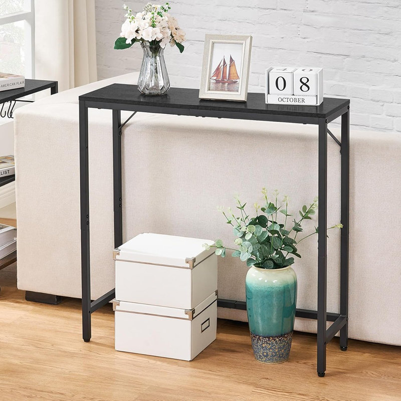 Console Table With 2 Support Bar, Small Entryway Table, T...