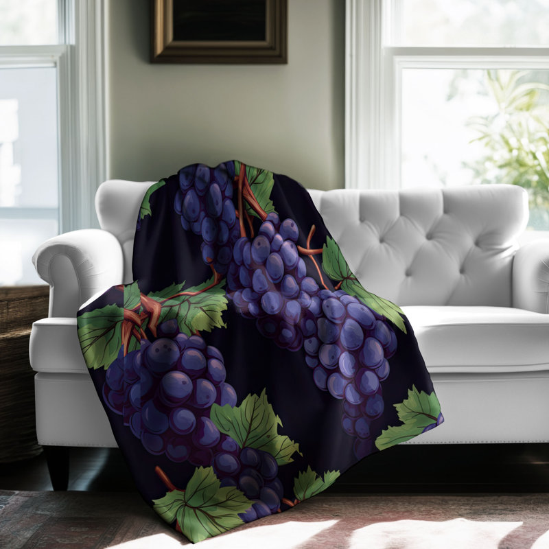 Jeté Grapevine Nectar Feast - 1 pièce Sherpa Bl Premium, Lit simple
