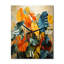 Horloge murale en métal orange et vert plantes tropicales II-111741400